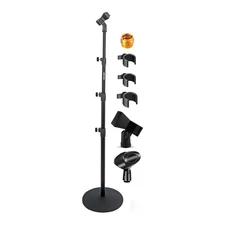 5Core Mic Stand Floor Adjustable Round Base Universal Metal Microphone Stands