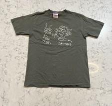 Vintage Ren & Stimpy Cartoon T Shirt Mens Small USA Made 90s Nickelodeon Tee