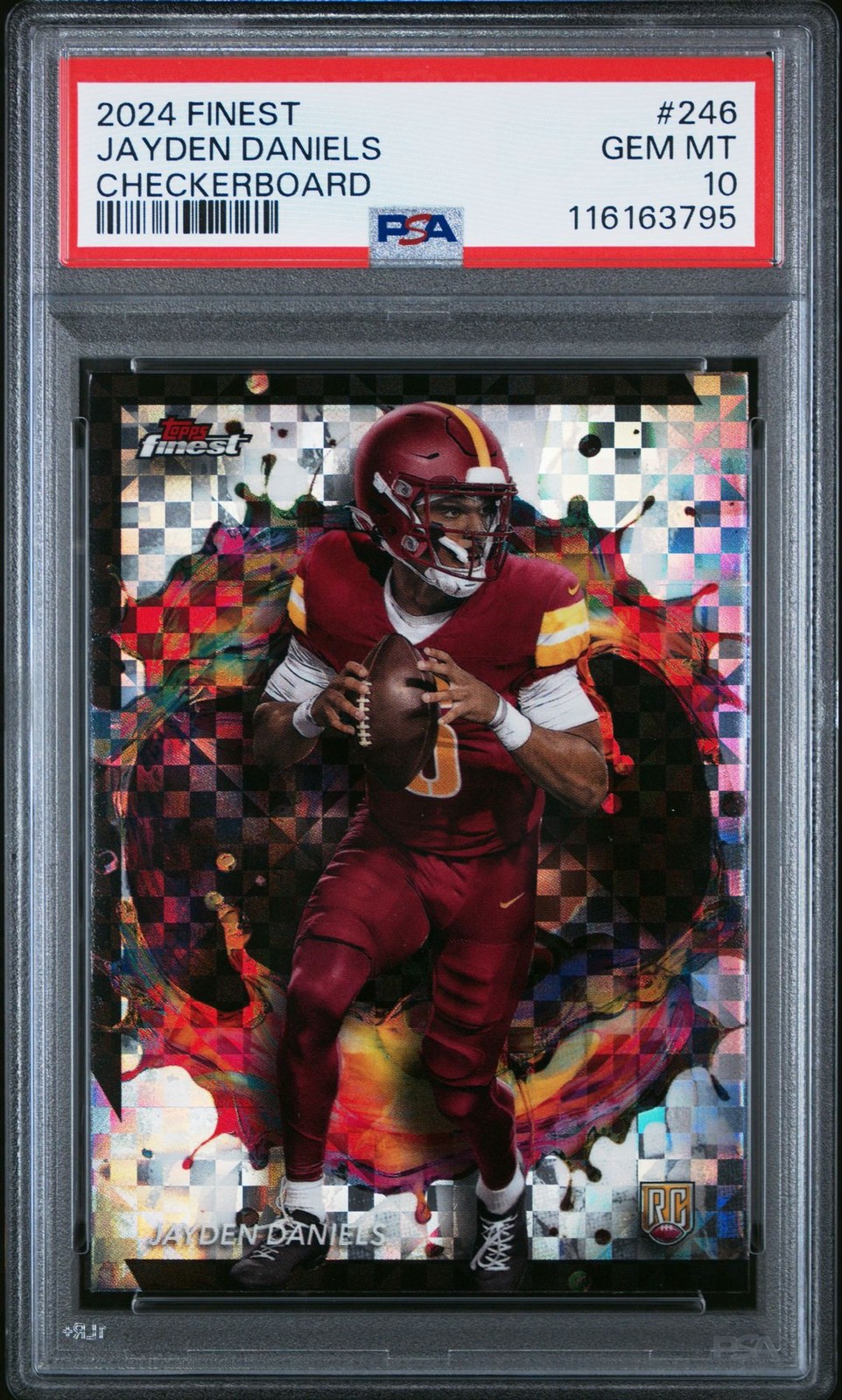 2024 Finest #246 Jayden Daniels Checkerboard Refractor PSA 10 RARE