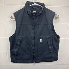 Carhartt Quick Duck Thinsulate Vest Men's 2XL Black Full Zip XXL Thinsulate