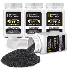 NATIONAL GEOGRAPHIC Rock Tumbler Grit and Polish Refill Kit - Tumbling Grit M...