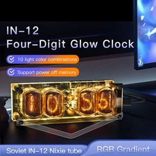 4-bit IN-12 Glow Tube Clock Nixie Tube Micro USB 5V Digital LED Clock Retro Gift
