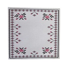 Puppenhaus Silber Grau Teppich Kreuzstich Design Miniatur Zubehör Klein Quadrat