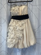 White by Vera Wang Asymmetrical Organza Tulle Petals Bubble Cream Formal Dress 8