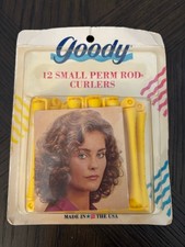 VTG Goody 12 Small Perm Rod Curlers Yellow for Very Firm Curls Item  430/2 NOS