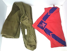 Vintage 1950s Boy Scouts /B.S.A. / Tall Green Uniform Socks and Red Scarf