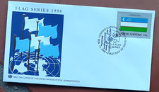 UZBEKISTAN NATIONAL FLAG 1998 OFFICIAL CACHET FDC UNITED NATIONS NEW YORK UNAD