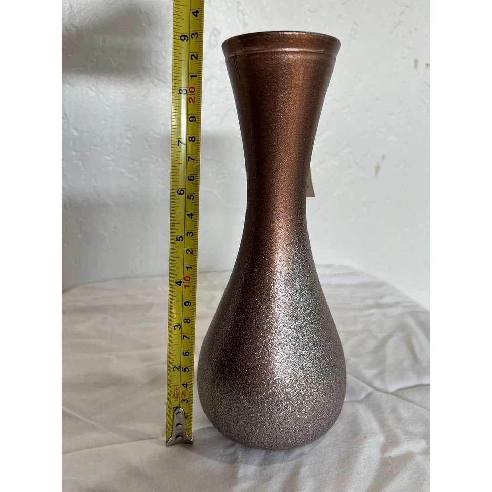 "Florero texturizado hecho a mano de bronce metálico AKCAM NUEVO CON ETIQUETAS hecho en Turquía 8""" Foto 4 de 4