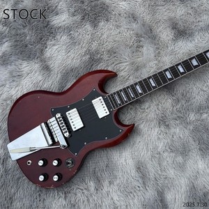 Eelctric guitar SG relic brown aged paint off large pickguard HH pickups small p