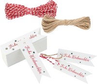 WeihnachtsgeschenkanhäNger Kraftpapier 100 StüCk Frohe Weihnachten Mit Schnur