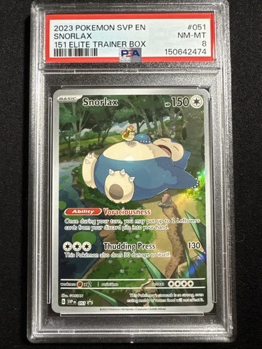 2023 POKEMON SVP EN-SV BLACK STAR PROMO 151 ELITE TRAINER BOX #051 SNORLAX PSA 8