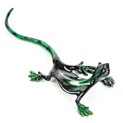 Barry Stein Glass Gecko Lizard Sculpture 6.5'' Bronze Wall