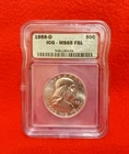 1958-D ICG MS65 FBL Franklin Half Dollar