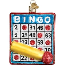 Old World Christmas Bingo Glass Tree Ornament with FREE Box