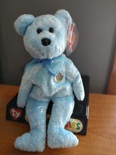 Decade Ty Retired Beanie Baby Teddy Bear - Light Blue