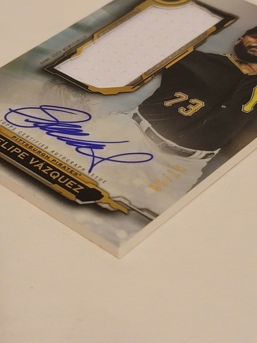 2019 Topps Triple Threads Felipe Vazquez AUJR-FV Auto Jumbo Relic 57/99 - Picture 12 of 12