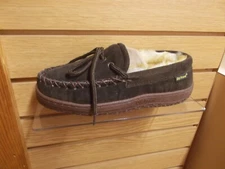 OLD FRIEND WOMEN'S KENTUCKY FLEECE LINED SLIPPER MOCCASIN CHOCOLATE MEDIUM 