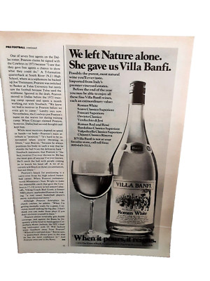 1976 Villa Banfi  Wine When It Pours It Reigns Original Print Ad vintage 70s