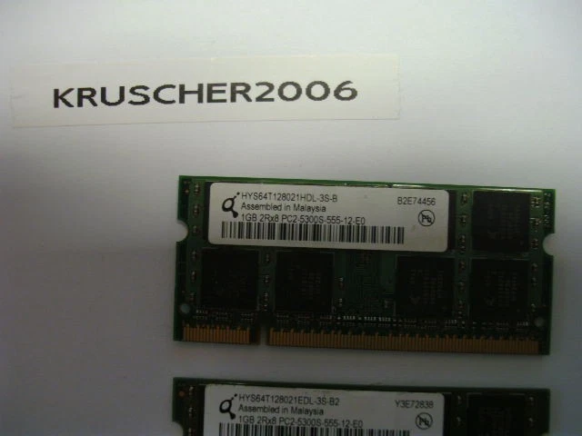 Qimonda 1GB 2Rx8 PC2-5300S-555-12 Notebook-Speicher - Bild 2 von 2