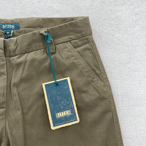 Bitten Sarah Jessica Parker Pants Women's 8 Green High Waist Trouser Chino NWT - Picture 4 of 13