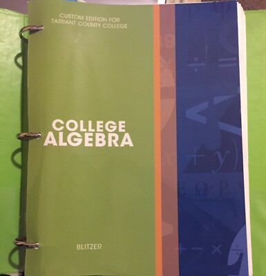  College Algebra Tarrant County College Custom Edition (Loose-leaf)