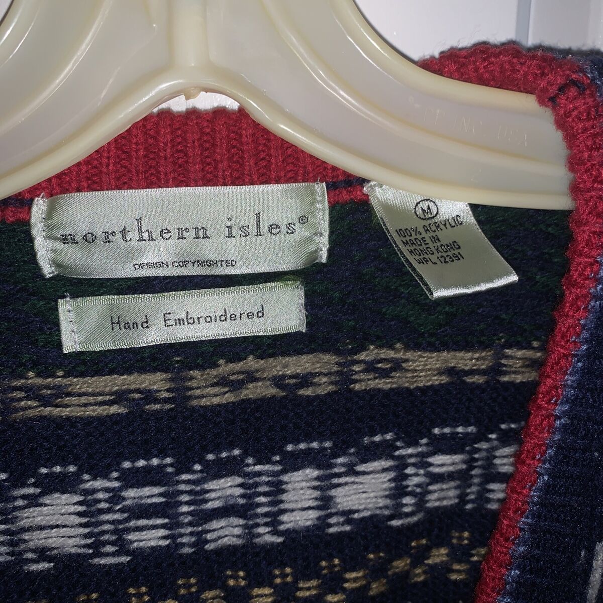 Northern Isles Cardigan sweater women’s school teacher 90s M Hand Embroidered
