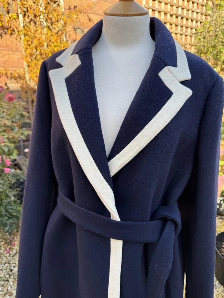 BNWT - J Crew Navy Tipped Wool Coat US 16 UK18 Style No H1489 - Image 2 of 4