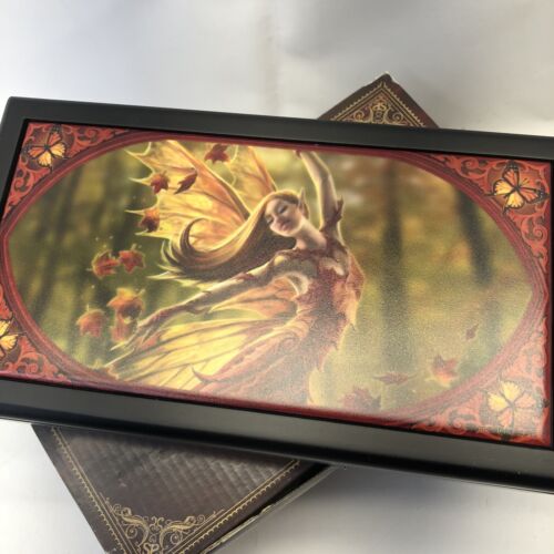 Anne Stoke Collection Autumn Fairy Tile Wood Box Fairy ACK Nemesis Now - Picture 2 of 6