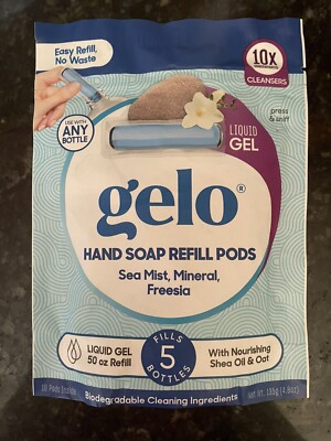Gelo Foaming Hand Soap Refill Pods Sea Mist, Mineral & Freesia- 10 Ct - 50 Oz.