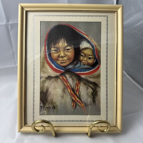 Vintage Dorothy Francis mattierter Druck amerikanischer Eskimo Alaska Kinder Baby
