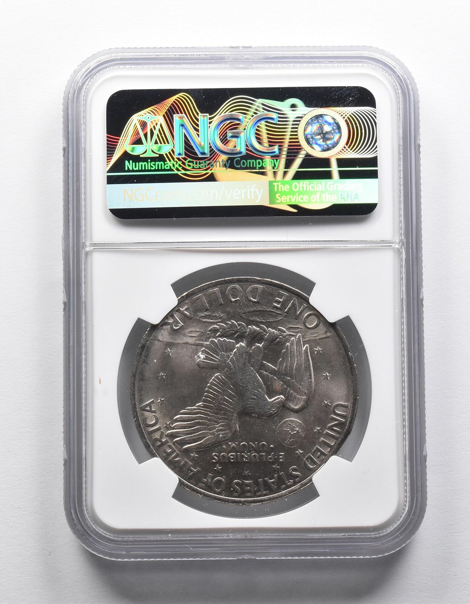 Mint Error MS64 1971-D Eisenhower Dollar Curved Clip @8:00 NGC