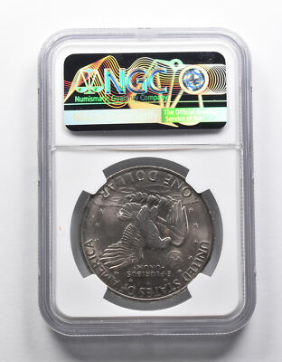 Mint Error MS64 1971-D Eisenhower Dollar Curved Clip @8:00 NGC