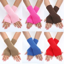 Warm Arm Sleeves Knitted Sleeves Clothing Accessories Half-finger Gloves US