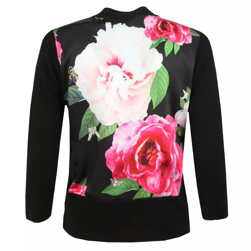 Ted Baker Black Montayn Magnificent Printed Cardigan Size 2 US 6