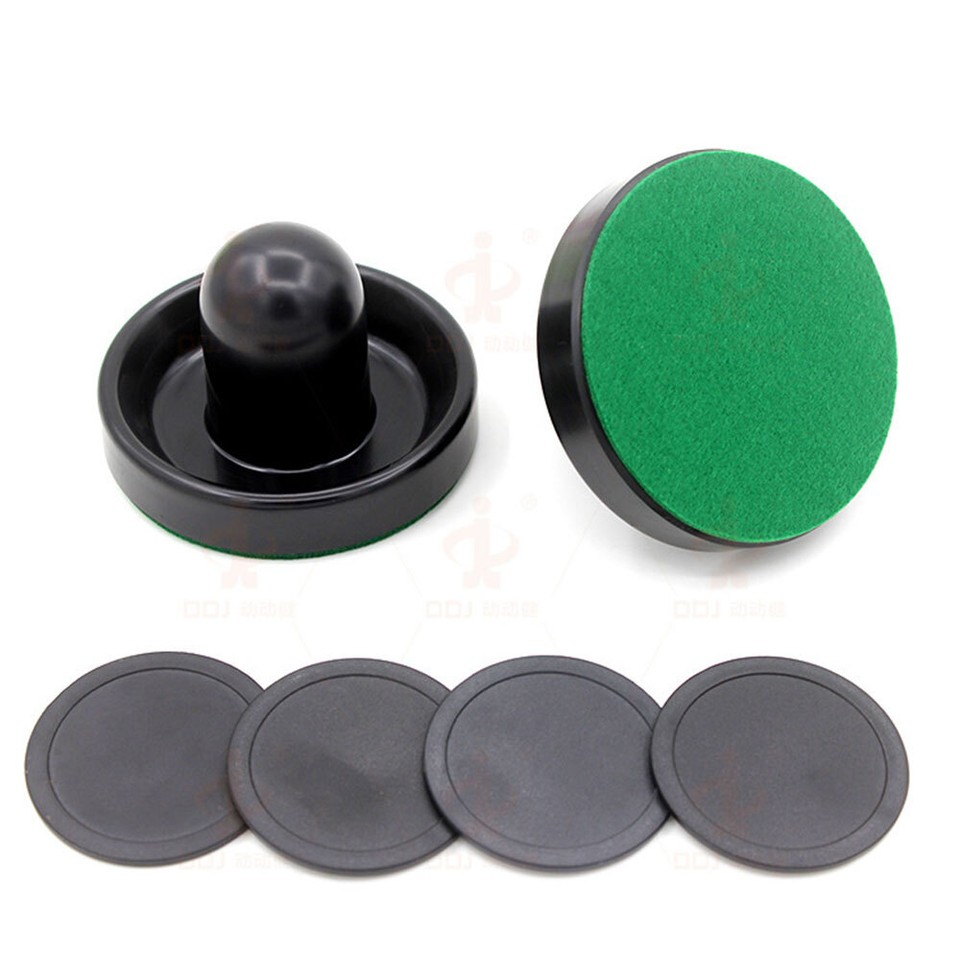 2PcsAir Hockey Pusher 60mm with Pad and 4Pcs Air Hockey Pucks for Game
