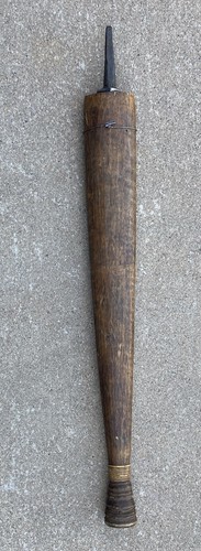 C. 1900, massive Filipino tribal spearhead with scabbard, hand forged iron - Picture 14 of 15