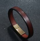 Leather Bracelet / Wrist Bangle 6-9" Men/ Women Cowboy Vintage Brown Genuine