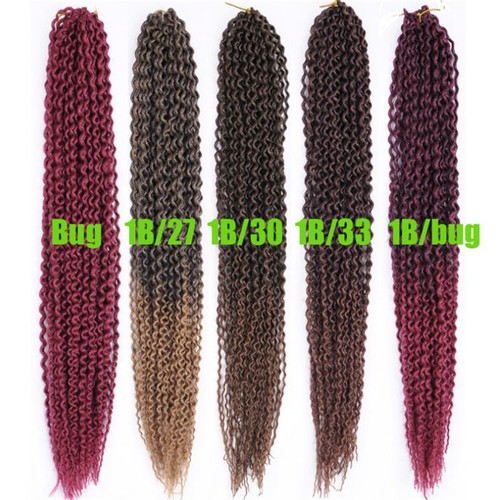 Water Wave Crochet Bulk Braid 22" 80g Synthetic Latch Hook Crochet Braiding Hair - Picture 4 of 21