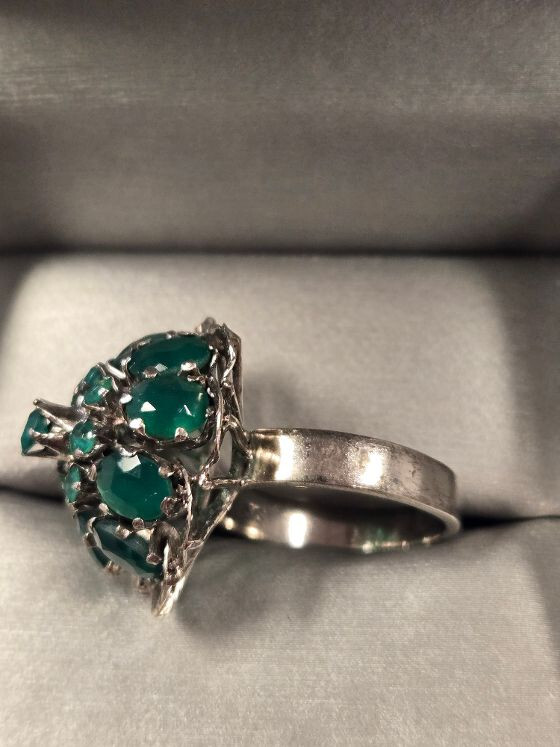 Sterling Silver Size 7 Bold Statement Ring With 1… - image 4