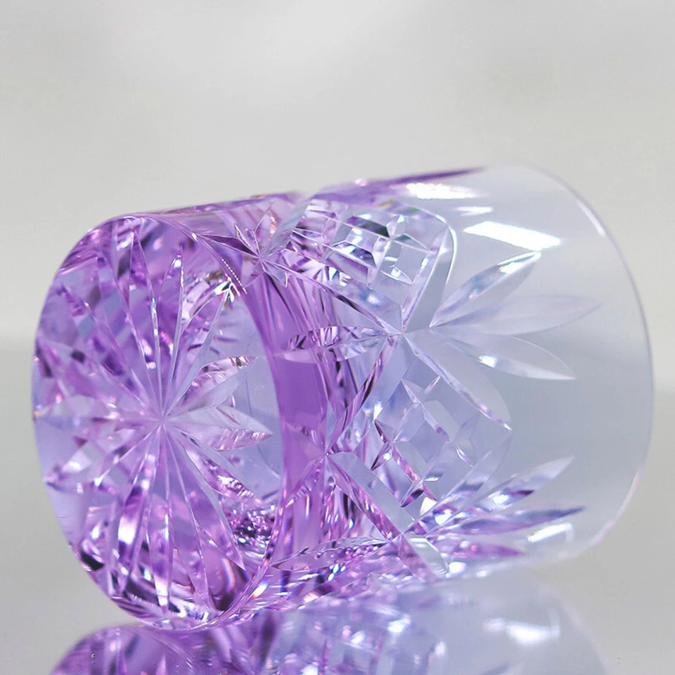 Purple 7.5oz Hand Engrave To Edo Kiriko Crystal Whiskey Glass Gift Packing 1pc - Image 4 of 4