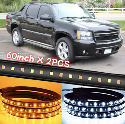 For Chevrolet Avalanche 2x 60'' Amber White Running Board Side Step LED Lights