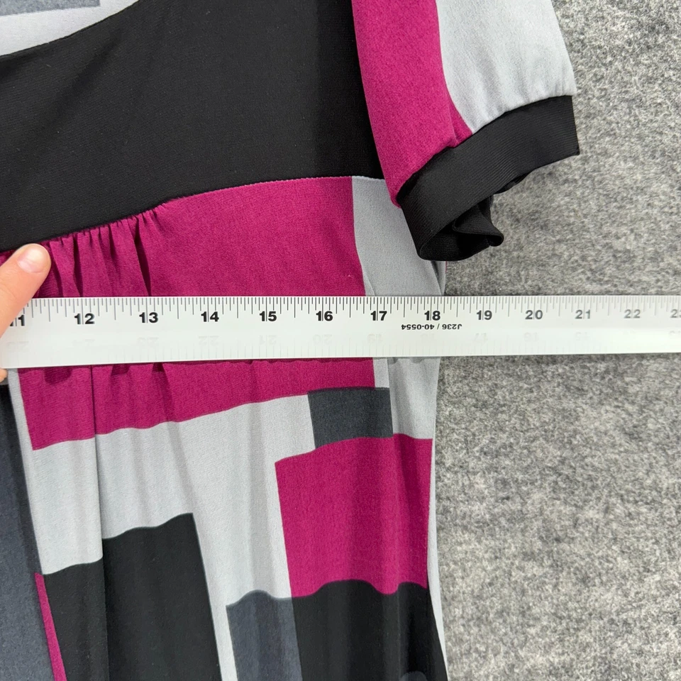 Vestido tocador mujer M mediano negro cambio geométrico midi cuello cuadrado manga corta Foto 4 de 4