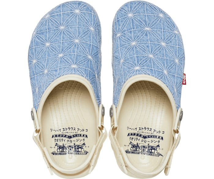 Levi's X Crocs All Terrain Clogs Sashiko Light Wash & Bone