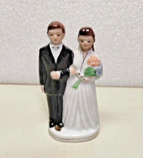 Vintage HF Co Japan Porcelain Wedding Cake Topper Bride Groom