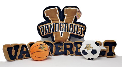 LOT BUNDLE SET VANDERBILT COMMODORES STUFFED PLUSH PILLOW & SPIRIT NAME HTB RARE