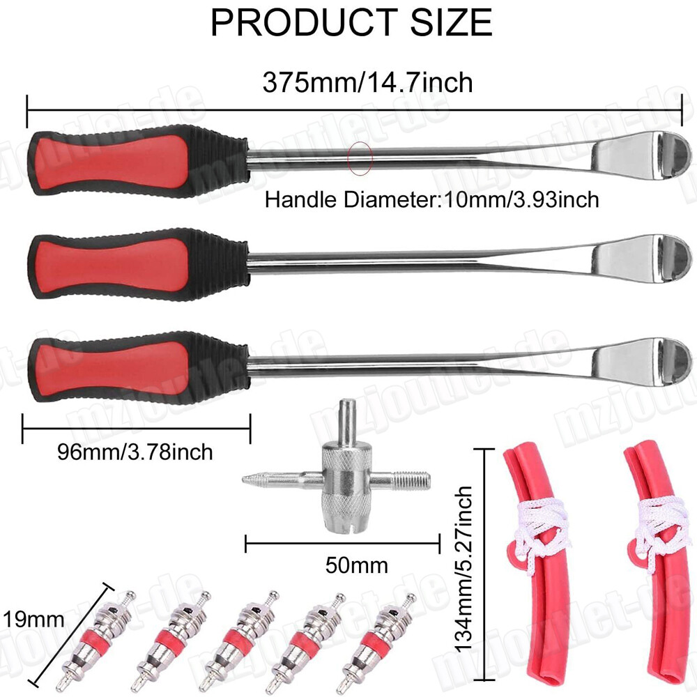 Schwalbe Leva Per Copertoni Bici – Set Da 3 Pezzi – Attrezzo 3in1 Con Funzione Di Bloccaggio E Chiave Per Valvola SV