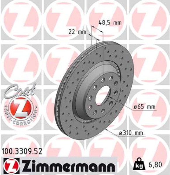 2Xbremsscheibe Mini Countryman (R60) Paceman (R61) Vorne 294X22 Zimmermann Sport-image