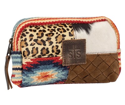 StS Ranchwear Western Cosmetic Makeup Bag Hair on Hide Serape