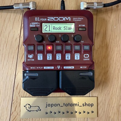 Zoom B1 Vier Bass Multi-Effekt-Pedal Prozessor Rot 9 Amp Modelle 60 EffekteÖf...
