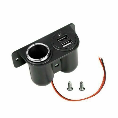 Car Cigarette Lighter Adapter Socket Splitter Dual USB Charger Power Outlet - Picture 1 of 12